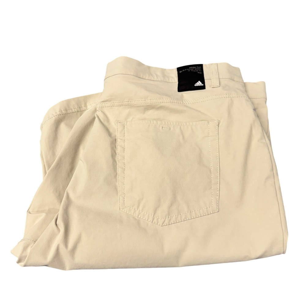 Adidas Golf Go-To 5 Pocket Short Mens 40 Regular Fit Beige Activewear PrimeGreen